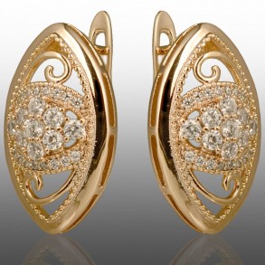 Позолочені сережки  Xuping 24709 фото | Brulik