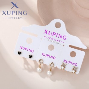 Позолочені сережки-гвоздики набір Xuping X000458804 фото | Brulik