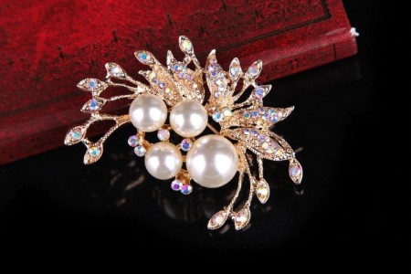 Брошь  8074-белый фото | Brulik