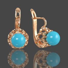 Позолоченные серьги Fallon 82200111-голубые фианиты