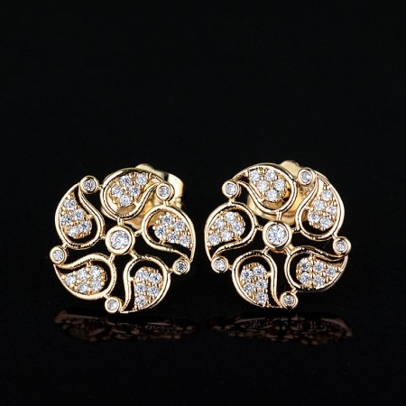 Позолоченные серьги-гвоздики 2689 фото | Brulik