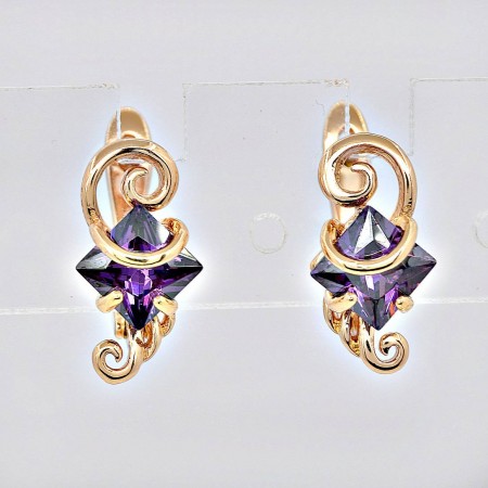 Изумительные сережки 26584-фиолетовый фото | Brulik