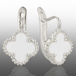 Cережки у стилі Ван Кліф  Fallon 42202888-білі фото | Brulik