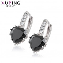 Серьги Xuping 80286-чёрный фианит