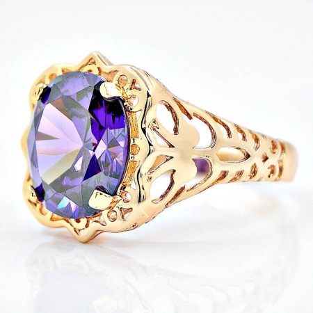 Эффектное ювелирное кольцо 12787-фиолетовый фото | Brulik