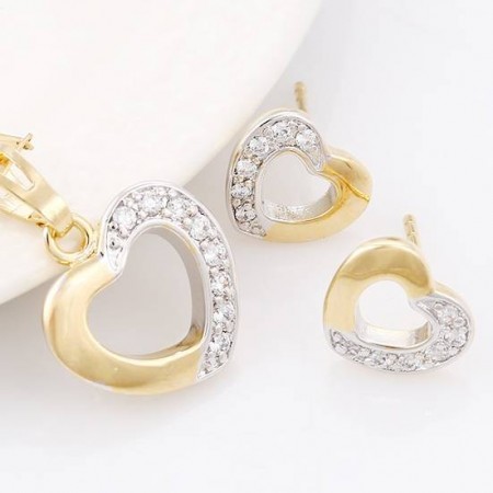 Милый комплект в форме сердец с фианитами Xuping 63473 фото | Brulik