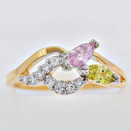 Чарующее кольцо в позолоте 13014-мультиколор светлый фото | Brulik