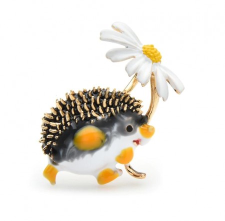 Брошь позолоченная "Ежик"  8743 фото | Brulik