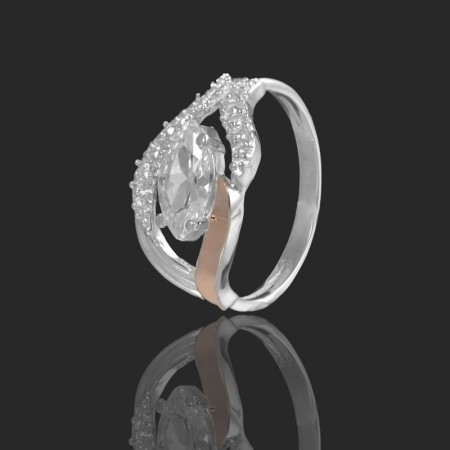 Серебряное кольцо с золотыми вставками 61 фото | Brulik