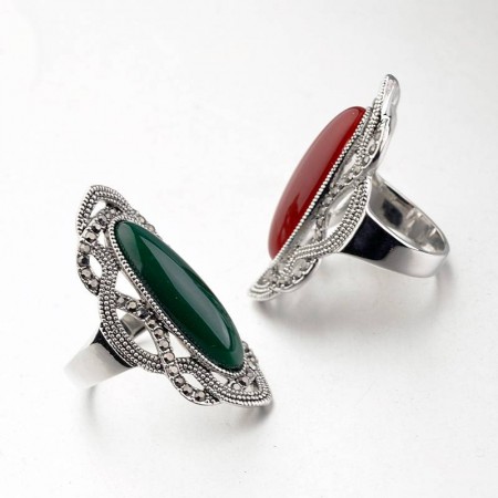 Восхитительное элитное кольцо 1509-зеленый фото | Brulik