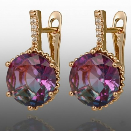 Позолочені сережки  Xuping 24022-містік топаз фото | Brulik