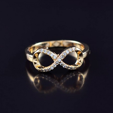 Позолоченное кольцо с фианитами оптом 10-1959 фото | Brulik