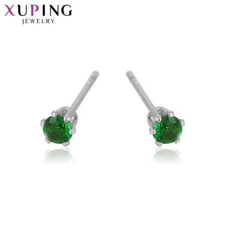 Серьги-гвоздики Xuping 95848-зеленый фото | Brulik