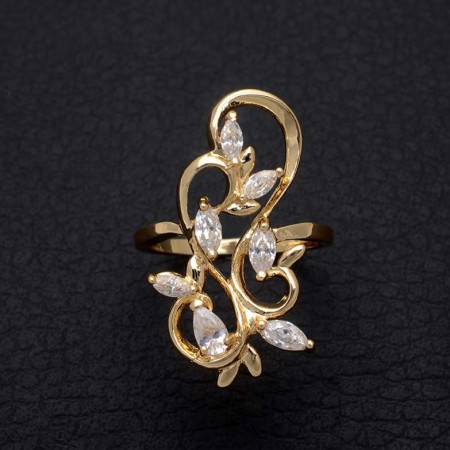 Позолоченное кольцо с фианитами Fallon 8325982 фото | Brulik