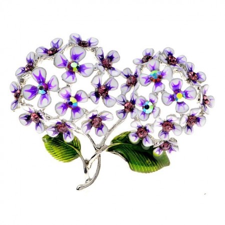 Брошь 8854-фиолетовые фианиты фото | Brulik