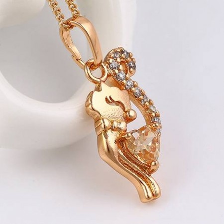 Обворожительный кулон 18K 30928 - шампань фото | Brulik