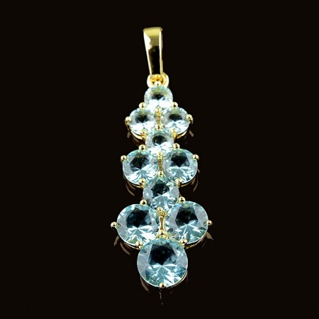 Позолоченный кулон XP 3397 - голубой фото | Brulik