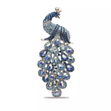 Брошь "Жар-птица" 5731 - голубой фото | Brulik