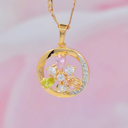 Прелестный кулон с фианитами в позолоте 10-3023 фото | Brulik