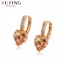 Позолоченные серьги Xuping 93825-фиолетовый фианит фото | Brulik