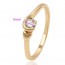 Нежное позолоченное кольцо с фианитом 13833 фото | Brulik