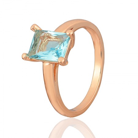 Позолоченное кольцо с фианитами Fallon 83200167-голубой фианит фото | Brulik