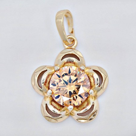 Цветочный кулон 31958-шампань фото | Brulik