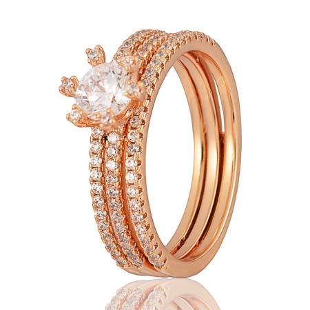 Позолоченное кольцо 2 в 1 Xuping 10310 фото | Brulik