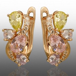 Позолочені сережки  Xuping 24763-мультиколор світлий