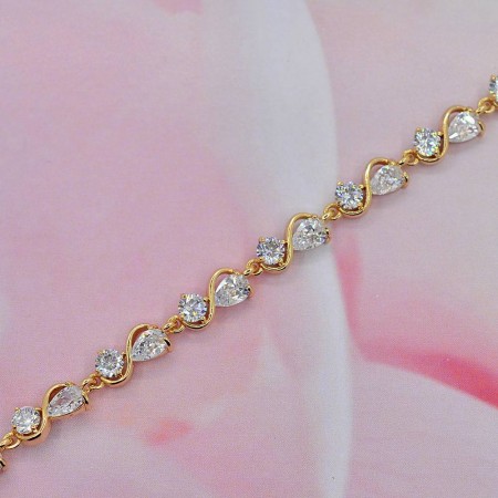 Позолоченный браслет с фианитами XP 10-7207 фото | Brulik