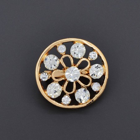 Волшебная позолоченная брошь с фианитами JB 308-13 фото | Brulik