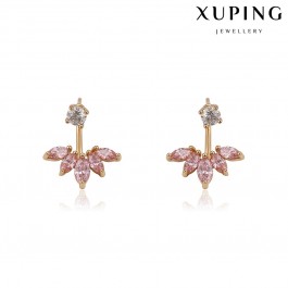 Позолоченные серьги Xuping 93880-светло-розовые фианиты