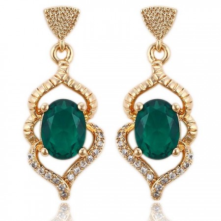 Изысканные серьги позолоченные 91528 фото | Brulik