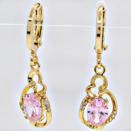 Восхитительные подвесные серьги с фианитами ХР 90561-розовый