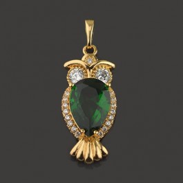 Позолоченный кулон XP 3891-зеленый