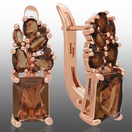 Позолочені сережки  Fallon 82283048-коричневий