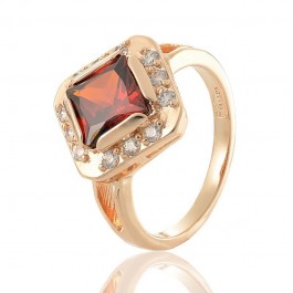 Позолоченное кольцо Fallon 83200636-красный фианит