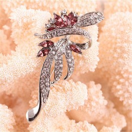 Элегантная брошь с фианитами ХР SS-1450-GD-винный