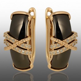 Позолочені сережки керамічні Xuping 24060-чорні