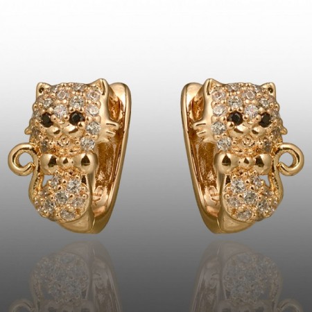 Позолочені дитячі сережки "Котики" Xuping 24759 фото | Brulik