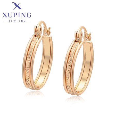 Позолочені сережки кільця Xuping X001000299 фото | Brulik