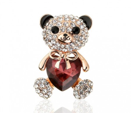 Брошь "Мишка" 8500-красный фото | Brulik