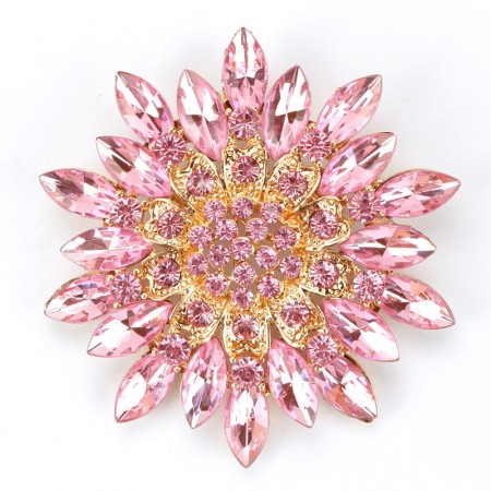 Брошь "Астра" 0171 - розовый фото | Brulik
