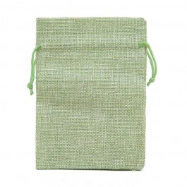 Подарочные мешочки зелёные 7*9 из мешковины 