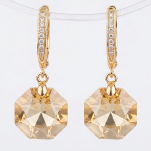 Позолочені  сережки Swarovski Xuping  24930 фото | Brulik