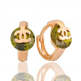 Позолоченные серьги Fallon 8220511-зеленый фианит