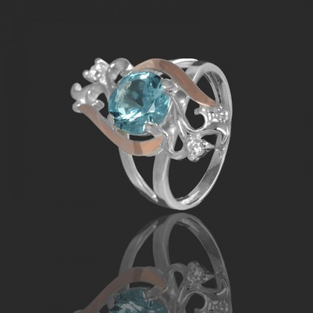 Серебряное кольцо с золотыми вставками 50 фото | Brulik