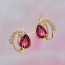Изящные серьги оптом ХР 10-2120-красный корунд фото | Brulik