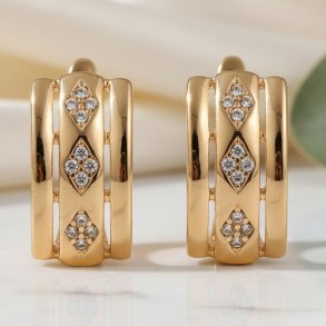 Позолочені сережки  Xuping 23813 фото | Brulik