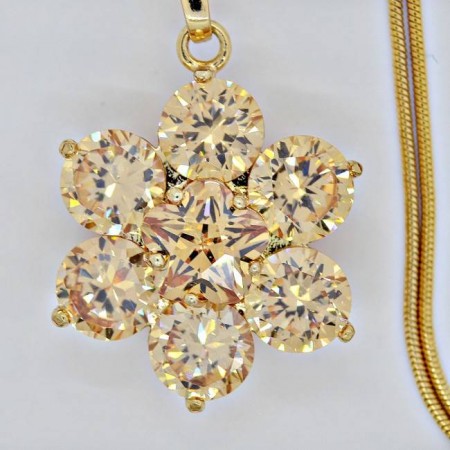 Позолоченный кулон  цветочной формы  30970-шампань фото | Brulik